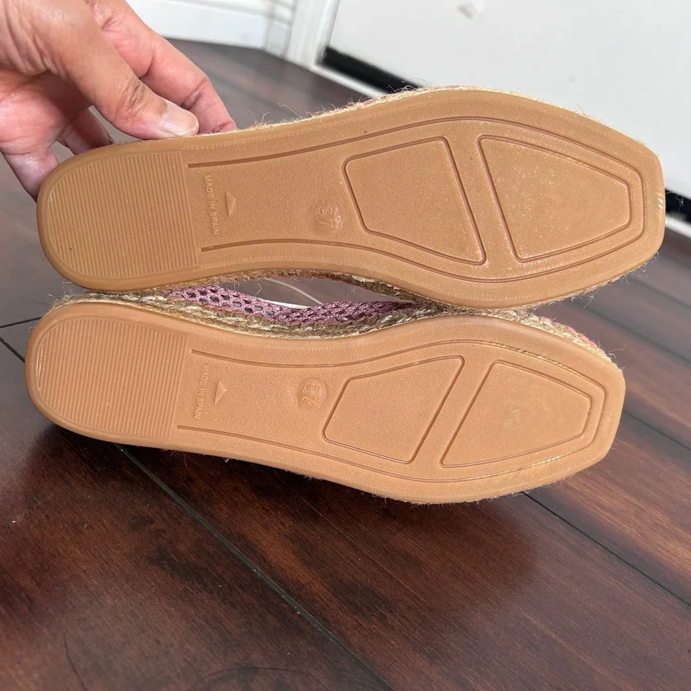 Naguisa Allium Woven Mesh Espadrilles Dusty Rose/Pink Shade NWOB Women size 37